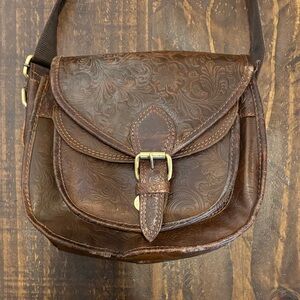 Vintage Brown Leather Shoulder Bag